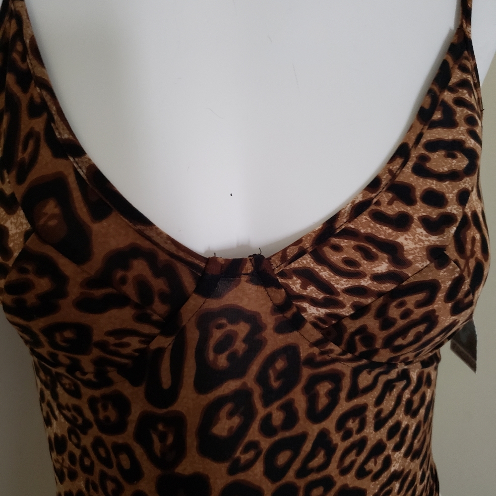 SOLD!!!Boohoo Leopard print cupped bodysuit